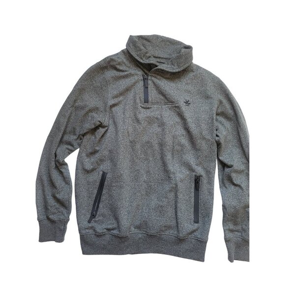 Wrogn Heathered Gray Slim Fit  Pullover Sweater with Zipper Pockets Long Sleeve - Picture 1 of 9